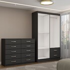 Guarda-roupa Mila 4 Portas 2 Gavetas Com Cômoda 10 Gavetas Pr