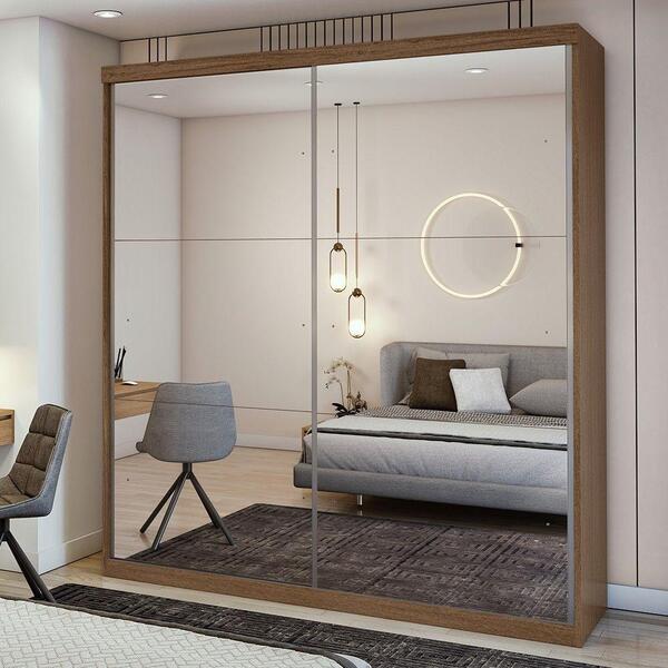 Guarda Roupa Milano Ii Com Espelho 2 Portas Wemov Freijó