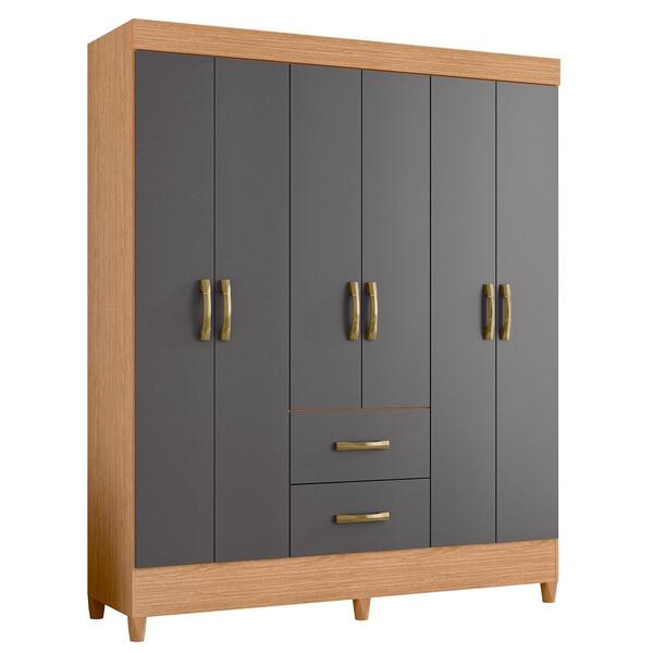 Guarda Roupa Mobi 6 Portas E 2 Gavetas - Móveis Albatroz