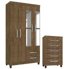 Guarda Roupa Modena Com Espelho E Comoda Cannes Inc Milani St