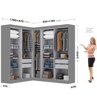 Guarda-roupa Modulação 9 Portas Canto Paris