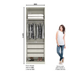 Guarda Roupa Modulado 02 Portas Espelho 03 Gavetas Seletto He