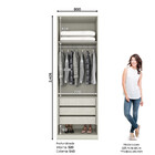 Guarda Roupa Modulado 03 Gavetas 02 Portas Com Espelho Predil