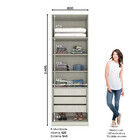 Guarda Roupa Modulado 03 Gavetas 02 Portas Com Espelho Predil