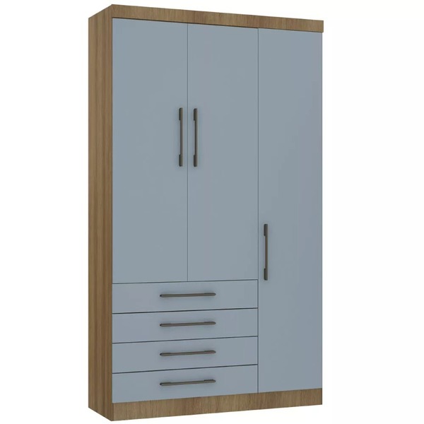 Guarda Roupa Modulado 132cm 3 Portas E 4 Gavetas Paris Lucian
