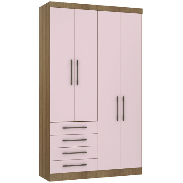 Guarda Roupa Modulado 134,50cm 4 Portas E 4 Gavetas Paris Luc