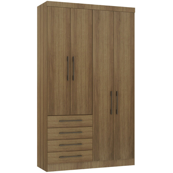 Guarda Roupa Modulado 134,50cm 4 Portas E 4 Gavetas Paris Luc