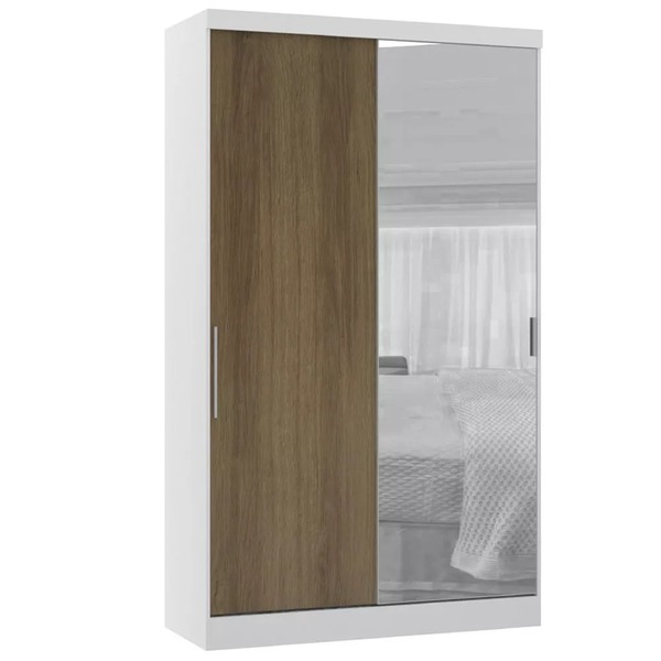 Guarda Roupa Modulado 134 50cm 2 Portas De Correr Com Espelho