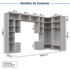Guarda-roupa Modulado 13 Peças 18 Portas 2 Mesa Cabeceira Jad