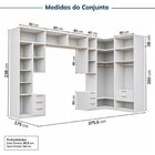 Guarda-roupa Modulado 13 Peças 18 Portas 2 Mesa Cabeceira Jad