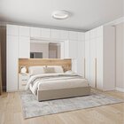 Guarda-roupa Modulado 13 Peças 18 Portas 2 Mesa Cabeceira Jad