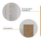 Guarda Roupa Modulado 1 Porta Com Espelho 6 Prateleiras Hera