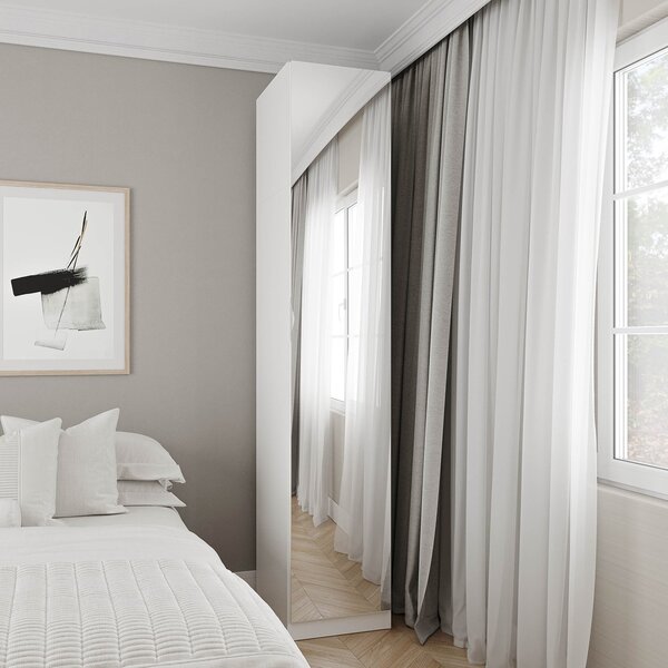 Guarda Roupa Modulado 1 Porta Com Espelho 6 Prateleiras Hera