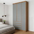 Guarda-Roupa Modulado 2 Portasde Abrir MDP Avelã 4 Gavetas 90x230x46,5 Milano Luciane