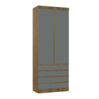 Guarda-Roupa Modulado 2 Portasde Abrir MDP Avelã 4 Gavetas 90x230x46,5 Milano Luciane