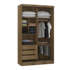 Guarda-Roupa Modulado Com Espelho 2 Portas de Correr 3 Gavetas MDP Avelã 134,5x230x54 Milano Luciane