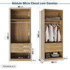 Guarda-roupa Modulado 2 Peças 2 Portas Jade Cabecasa Madeirao