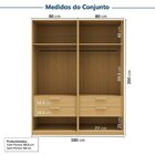 Guarda-roupa Modulado 2 Peças 4 Portas Jade Cabecasa Madeirao
