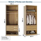 Guarda-roupa Modulado 2 Peças 4 Portas Jade Cabecasa Madeirao