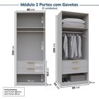 Guarda-roupa Modulado 2 Peças 4 Portas Jade Cabecasa Madeirao