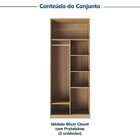 Guarda-roupa Modulado 2 Peças Sem Portas Jade Cabecasa Madeir