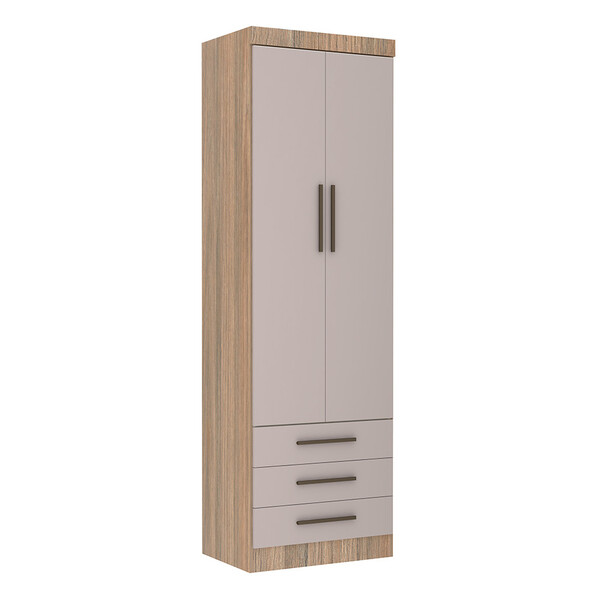 Guarda Roupa Modulado 2 Portas 3 Gavetas 68cm Slim Luciane Mó