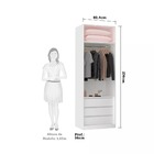 Guarda Roupa Modulado 2 Portas 3 Gavetas 80cm Com Vidro Refle