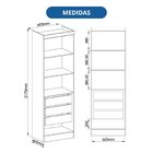 Guarda-roupa Modulado 2 Portas 3 Gavetas Com Prateleiras Infi