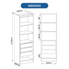 Guarda-roupa Modulado 2 Portas 3 Gavetas Com Prateleiras Infi