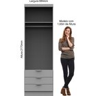 Guarda Roupa Modulado 2 Portas 3 Gavetas Infinity  Macadâmia/