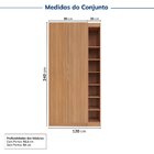 Guarda-roupa Modulado 2 Portas 3 Peças Hera Cabecasa Madeirao
