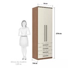 Guarda Roupa Modulado 2 Portas 4 Gavetas 79cm Connect Luciane