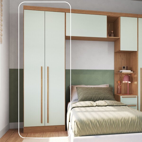 Guarda-roupa Modulado 2 Portas Com Prateleiras Infinity Cedro