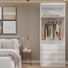 Guarda-Roupa Modulado 2 Portas de Abrir 4 Gavetas MDP Branco 230x90x46,5cm Milano Luciane