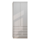 Guarda-Roupa Modulado 2 Portas de Abrir 4 Gavetas MDP Branco 230x90x46,5cm Milano Luciane