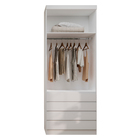Guarda-Roupa Modulado 2 Portas de Abrir 4 Gavetas MDP Branco 230x90x46,5cm Milano Luciane