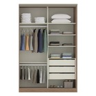 Guarda Roupa Modulado 2 Portas De Correr Com Alumínio Espelho