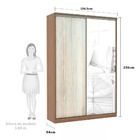 Guarda Roupa Modulado 2 Portas De Correr Com Alumínio Espelho