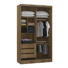 Guarda-Roupa Modulado 2 Portas de Correr 3 Gavetas MDP Avelã 230x134,5x54cm Milano Luciane