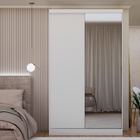 Guarda-Roupa Modulado Com Espelho 2 Portas de Correr 3 Gavetas MDP Branco 134,5x230x54 Milano Luciane