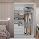 Guarda-Roupa Modulado Com Espelho 2 Portas de Correr 3 Gavetas MDP Branco 134,5x230x54 Milano Luciane