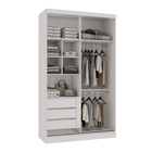 Guarda-Roupa Modulado Com Espelho 2 Portas de Correr 3 Gavetas MDP Branco 134,5x230x54 Milano Luciane