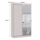 Guarda-Roupa Modulado Com Espelho 2 Portas de Correr 3 Gavetas MDP Branco 134,5x230x54 Milano Luciane