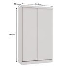 Guarda-Roupa Modulado 2 Portas de Correr 3 Gavetas MDP Branco 230x134,5x54cm Milano Luciane