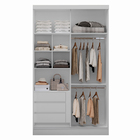 Guarda-Roupa Modulado 2 Portas de Correr 3 Gavetas MDP Branco 230x134,5x54cm Milano Luciane