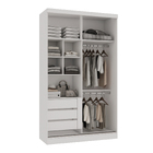 Guarda-Roupa Modulado 2 Portas de Correr 3 Gavetas MDP Branco 230x134,5x54cm Milano Luciane