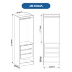 Guarda-roupa Modulado 2 Portas Infinity Cedro/ Pistache Line