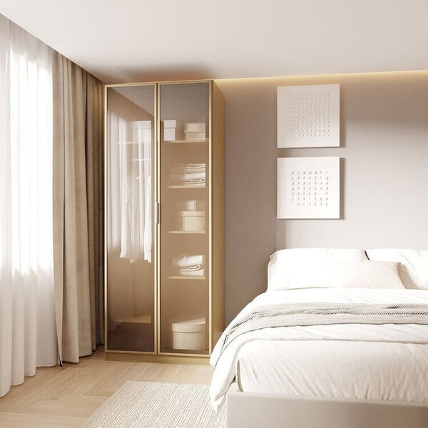 Guarda-roupa Modulado 2 Portas Reflecta Com Prateleiras Jade