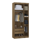Guarda-Roupa Modulado 3 Portas de Abrir 2 Gavetas MDP Avelã 101,5x230x46,5 Milano Luciane