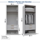 Guarda-roupa Modulado 3 Peças 5 Portas Jade Cabecasa Madeirao